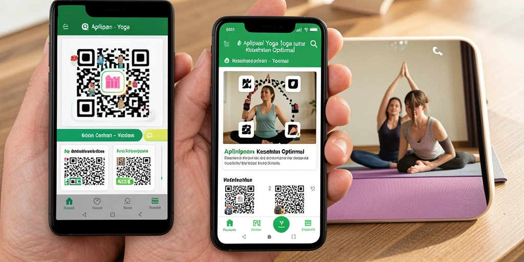 Antarmuka intuitif dan fitur lengkap aplikasi yoga 8QR.