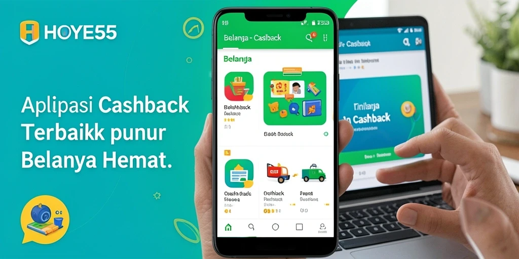 Antarmuka aplikasi HOYE55 yang mudah digunakan untuk mendapatkan cashback.
