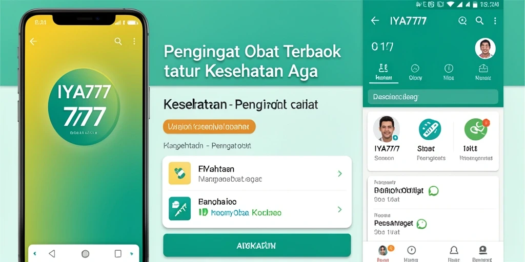 Antarmuka pengguna IYA777 untuk pengingat obat yang praktis dan mudah digunakan.