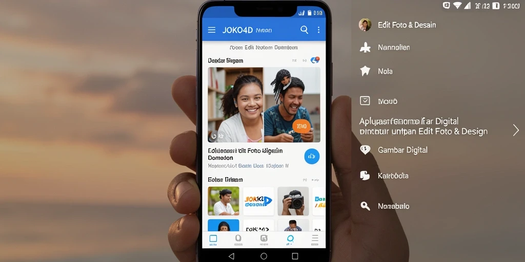Tampilan antarmuka aplikasi JOKO4D yang modern dan fungsional.
