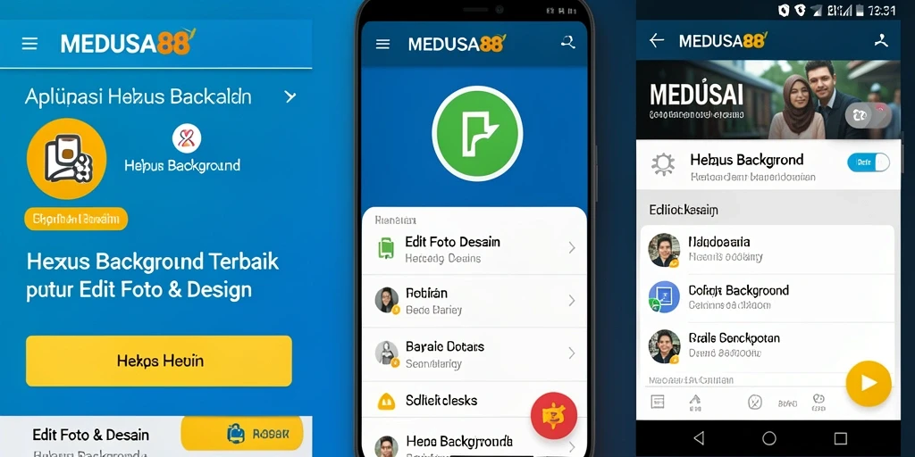 Screenshot MEDUSA88 menampilkan antarmuka penghapus latar belakang yang intuitif.