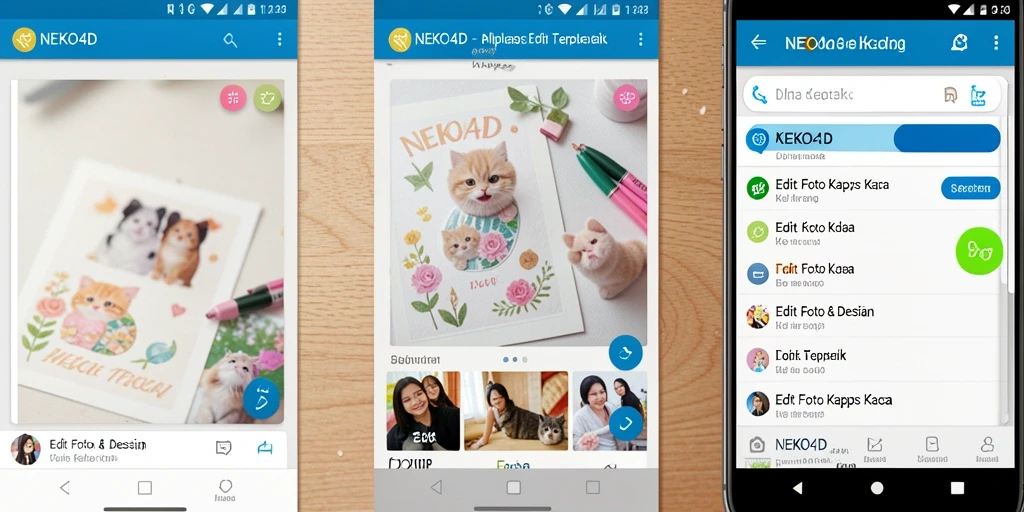 Antarmuka NEKO4D dengan berbagai fitur Edit Foto Kertas Kaca.