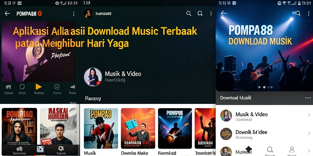 Tampilan antarmuka POMPA88 yang menarik dan fungsional untuk Download Musik.