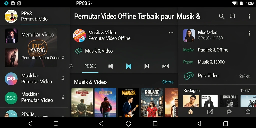 Antarmuka PP88 yang sederhana dan fungsional untuk pemutar video.