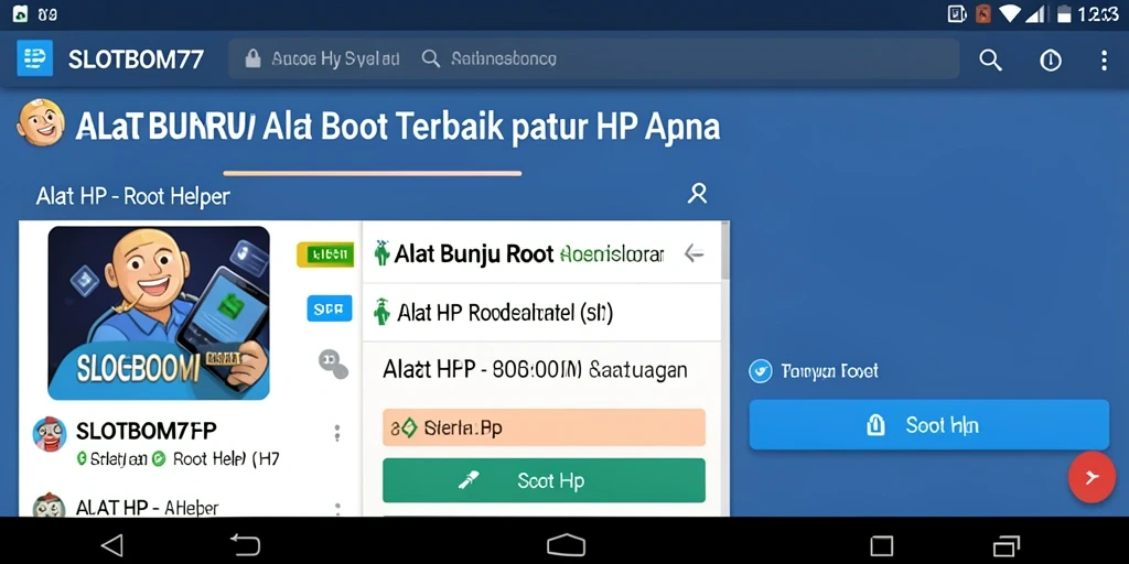 Tampilan antarmuka SLOTBOM77 yang user-friendly untuk rooting perangkat.