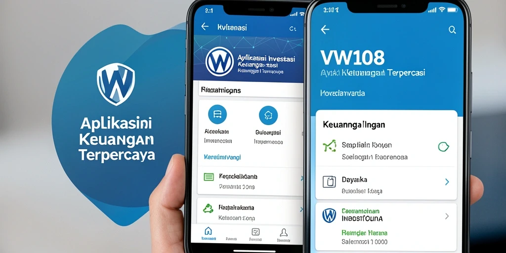 Antarmuka aplikasi VW108 yang simpel dan informatif untuk investasi.