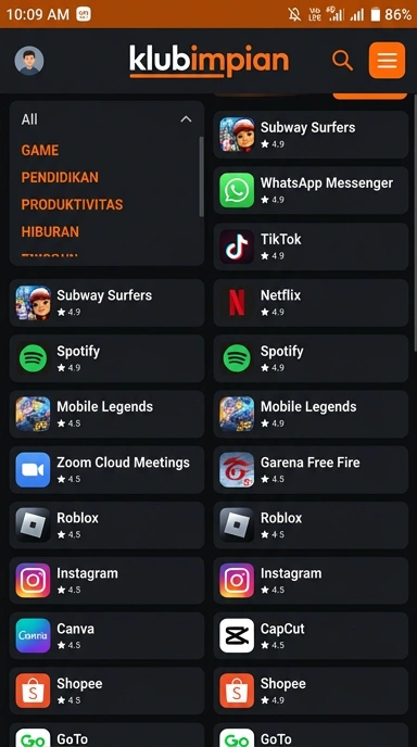Klubimpian — Indeks Aplikasi Populer & Kanal Uji Terbaik Indonesia